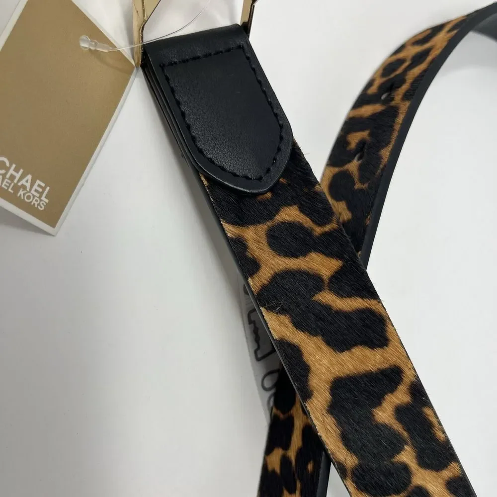 Michael Kors MK Haircalf Belt Women's Medium M 32mm Leopard New with Tags